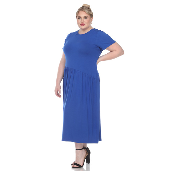Plus Size Short Sleeves Maxi Dress - Picture 3 of 5